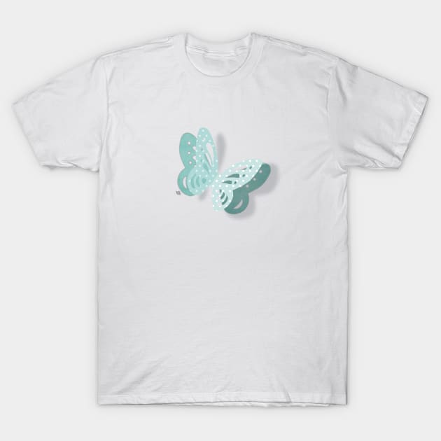 Aqua butterfly T-Shirt by Madebykale